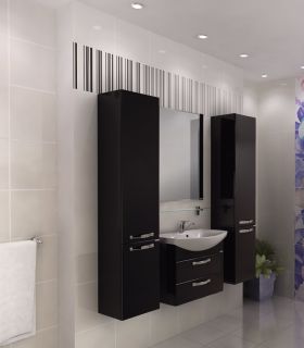 Тумба под раковину Акватон Ария 80см чёрный 1A140801AA950